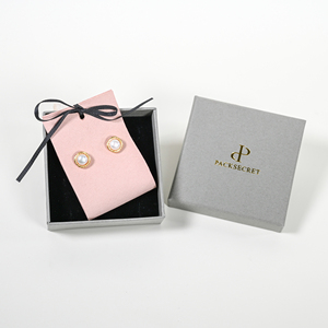 PackSecret Custom Gold Logo Necklace <b>Earring</b> Jewellery Lid <b>Gift</b> <b>Box</b> Magnet Jewelry Storage <b>Box</b> With Microfiber Cards - Product Image 1