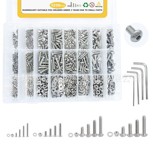 304 Stainless Steel M2 M3 M4 Hex <b>Socket</b> Button Head Cap <b>Screws</b> Nuts Washers Kit 1290pcs - Product Image 4