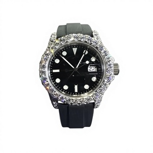 Nouvelle montre mécanique de haute qualité, élégante, sertie de diamants, en acier inoxydable, avec cadran en verre, bracelet automatique, boîtier 10 bars - Product Image 1