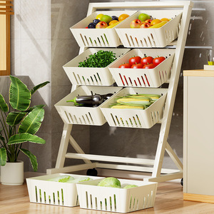 Kitchen Vegetable Storage Rack Multi Layer Floor Standing With Wheels For Food Organization - Product Image 4