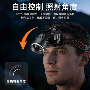 Lampe frontale rechargeable LED 10W avec détecteur de mouvement, longue portée, pour camping et pêche en extérieur - Product Image 5
