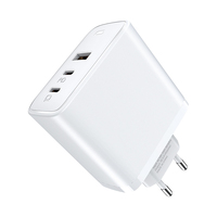 Chargeur mural USB-C GaN 65W, station d'alimentation, adaptateur de charge rapide, chargeur mural rapide 3 ports, compatible avec iPhone 16 Pro Max