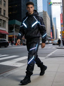 Костюм для бега из 2 предметов: ветровка и брюки из жатого нейлона с принтом, водонепроницаемые, экологичные - Product Image 4