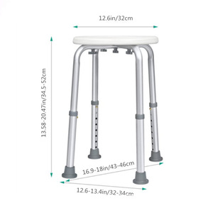 Aluminum Alloy Shower <b>Stool</b> 32Cm <b>Adjustable</b> <b>Height</b> Foldable Bath Seat For Elderly And Pregnant Women - Product Image 2