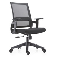 Chaise de bureau ergonomique moderne JOHOOFURNITURE avec coussin épais, dossier en maille et base à cinq branches pour usage domestique, bureau et atelier
