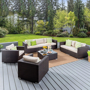 Ensemble <span class=keywords><strong>de</strong></span> meubles <span class=keywords><strong>de</strong></span> patio d'extérieur chaise et <span class=keywords><strong>table</strong></span> basse <span class=keywords><strong>en</strong></span> rotin imperméables et résistantes au soleil pour balcon et <span class=keywords><strong>jardin</strong></span> PE et matériau métallique - Product Image 6