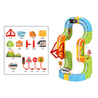 Jouet de construction éducatif pour enfants, circuit de course de voitures à assembler soi-même, train magnétique à grande vitesse en plastique