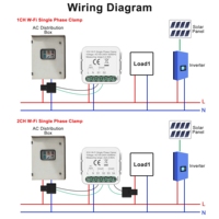 Monitor daya WiFi pengukur energi pintar, dengan 1/2 penjepit transformator arus mendukung penggunaan listrik meteran dua arah