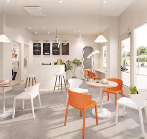 Moderno contemporaneo impilabile in plastica colorata sedia da pranzo per soggiorno ristorante Bar bagno parco casa Bar - Product Image 6