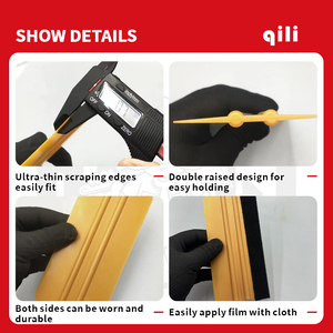 Qili Auto Film Essuie-<span class=keywords><strong>glace</strong></span> avec bord en feutre Vinyle Gris Couleur PP Grattoir à <span class=keywords><strong>glace</strong></span> en plastique pour usage quotidien Grattoir en vinyle Raclette en <span class=keywords><strong>caoutchouc</strong></span> Voiture Vinyle Wrap Grattoir à eau - Product Image 4