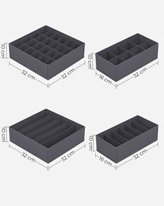 SONGMICS Drawer Organizer Kleider schrank Organizer BH Unterwäsche Socken Krawatten Faltbare Stoff boxen Unterwäsche Aufbewahrung boxen - Product Image 4