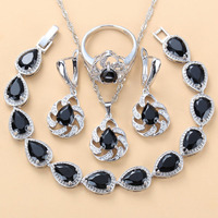Parures de bijoux de mariage multicolores en zircon pour femmes : bracelet, boucles d'oreilles, collier, pendentif, bague – Cadeau idéal pour les fêtes