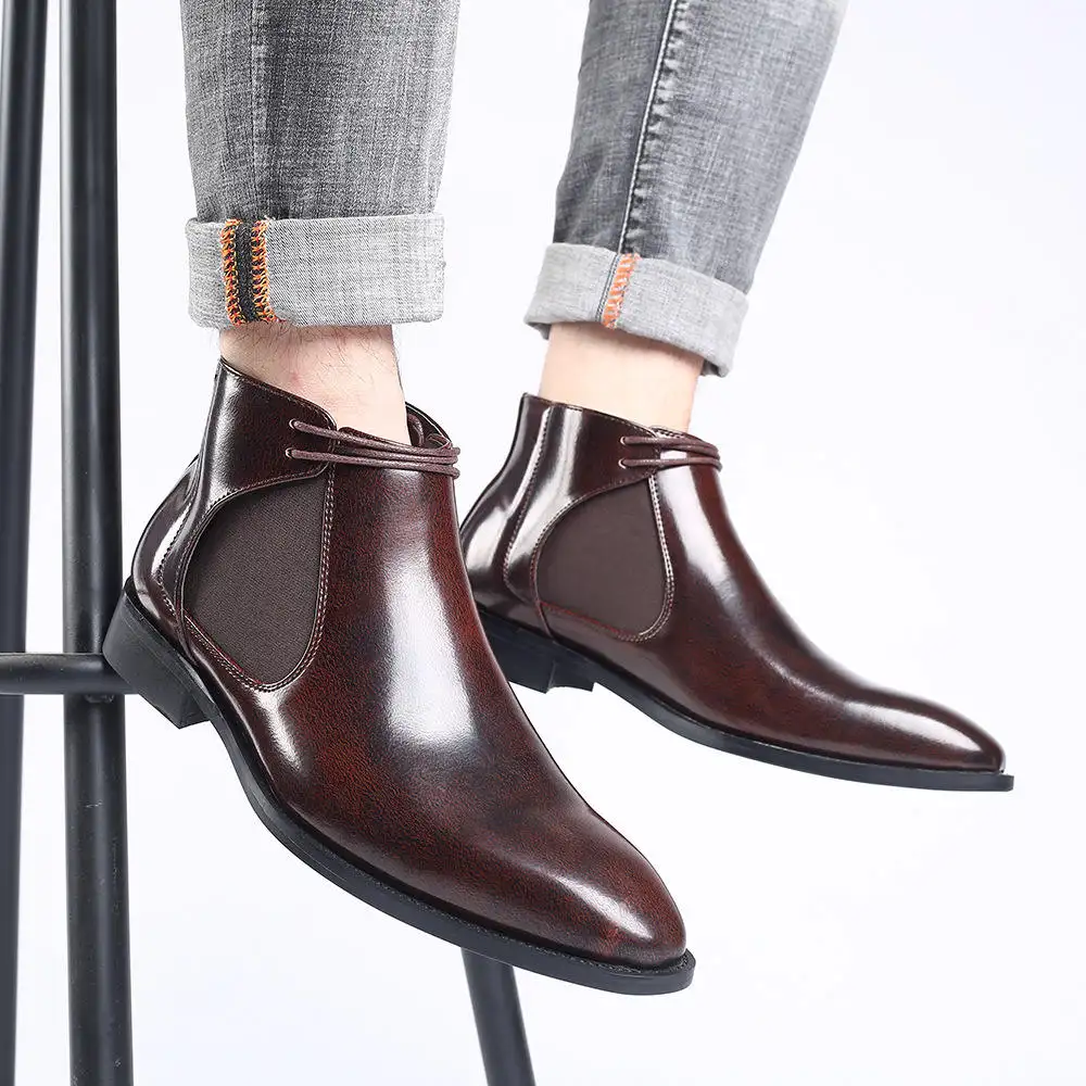 Bottes Chelsea de luxe pour hommes, nouveau Design, grande taille 48 13, mode bottines à bout pointu pour hommes, 2023