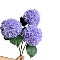 Boule de fleurs artificielles d'hortensia personnalisée, têtes florales en soie, OEM ODM pour décoration de fête et présentation à domicile