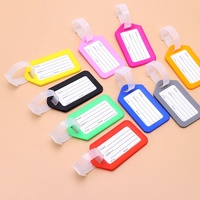 Étiquette de bagage en plastique bon marché, étiquette de valise, étiquette de nom pour voyage