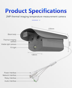 Máy Quay An Ninh Nhiệt Thân Màu Đen Tích Hợp Máy Quay Nhiệt Cctv Nhận Diện Khuôn Mặt Để Bán Mạng Kim Loại Ip <span class=keywords><strong>1080P</strong></span> H.265 4Mm CMOS - Product Image 2