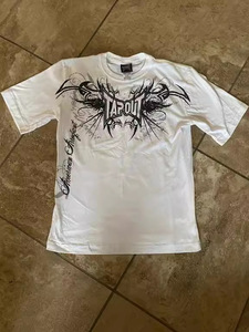 T-shirt grafica, maglietta vintage Y2K a maniche corte da uomo, stampa casual in cotone con tatuaggio gotico American Arrogant - Product Image 1