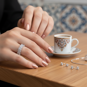 Bague en pierre Baguette anglaise, bijou pour femmes, artisanal, en argent Sterling 925, vente en gros - Product Image 3