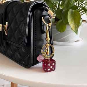 Creative and Fashionable pink Dice Keychains Student Ladies' Bags Gift Pendants Car <b>Key</b> <b>Chains</b> - Product Image 5