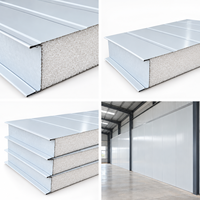 Panneau sandwich EPS personnalisé en acier coloré, panneau d'isolation en polystyrène ignifuge et imperméable pour murs et toitures de maisons préfabriquées