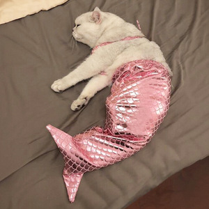 Costume de sirène tendance pour chat, tenue amusante avec queue, accessoires mignons pour photos de chatons - Product Image 4