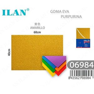 Foglio di Schiuma EVA Ilan 40x60cm Giallo Glitterato Materiale per Artigianato - Product Image 1