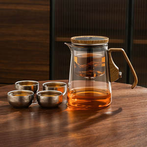 Nouvel ensemble théière à induction magnétique sans tige 2026 avec infuseur et pot intérieur tout en verre pour usage domestique, pour filtrer et infuser le thé - Product Image 6