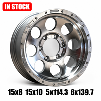 Jantes en stock 15x10 pouces ET-46/-44mm 5x114.3 6x139.7 Jantes tout-terrain pour Toyota Tacoma 4Runner Chevy Silverado 1500 GMC Canyon