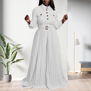 Combinaison plissée unie à manches longues pour femme – Prix de gros – Tendance mode - Product Image 4