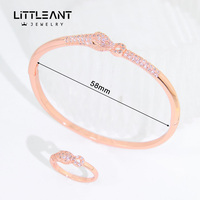 Petite fourmi bijoux zircone ensemble de bijoux léopard bijoux bracelet et bague ensemble pour les femmes