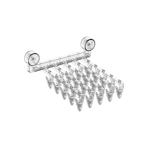 Porte-vêtements multifonctionnel en plastique à ventouse pour sous-vêtements, pliable, <span class=keywords><strong>sans</strong></span> perçage, avec pinces à chaussettes, séchoir à linge - Product Image 5