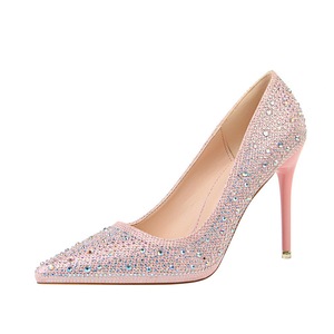 Zapatos de Stripper para mujer, tacones altos de 10cm y 7cm con remaches de cristal, pasadores sexys, fetiche, fiesta de graduación, novia, San Valentín, color rosa - Product Image 5