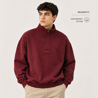 Sweat-shirt personnalisé vintage 420 g/m² pour homme, coupe oversize, col zippé, logo patch, lourd, décontracté, streetwear, fabricant de vêtements