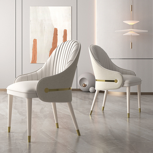 थोक होटल और रेस्तरां की कुर्सियों कैफे फर्नीचर लक्जरी आधुनिक डिजाइन सफेद चमड़े के असलबवाला भोजन कुर्सी - Product Image 2