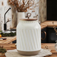 Vente en gros de bocaux de rangement en céramique de style moderne, boîte à café et sucre et thé personnalisée avec couvercle de décalcomanie pour le stockage à domicile