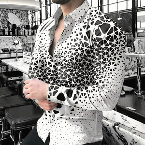 Nouvelle Arrivée Chemises Décontractées Slim Fit à Manches Courtes pour Hommes Personnalisables Vente Directe Usine Fermeture Simple Boutonnage Imprimé - Product Image 3