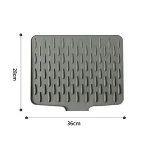 Multifunctional Classic Food-Grade <b>Silicone</b> Kitchenware Drying <b>Mat</b> with Built-in Drainage Lip Eco-Friendly Countertop Use - Product Image 2