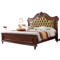 Ensemble de chambre à coucher en bois massif de style américain, luxe, antique, vintage, durable, de qualité supérieure, pour salle à manger et chambre d'hôtel