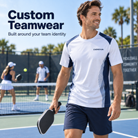 T-shirt personnalisé unisexe léger à col rond, respirant et anti-humidité, à manches courtes, pour le pickleball, vêtements de performance pour équipes et clubs