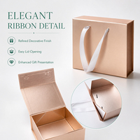 Caja de Regalo Magnética Rosa de Lujo Personalizada, Empaque de Papel Rígido Plegable con Cinta y Logotipo para Regalos de Cosméticos, OEM ODM
