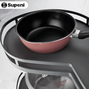 최고의 판매 패션 주방 캐비닛 보관 바구니 당겨 계약 스타일 두 레이어 회전 바구니 - Product Image 6