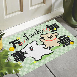 Tapis de porte créatif à motif de dessin animé, rectangulaire, antidérapant, en matériau brossé, pour l'entrée de la maison, lavable en machine, motif original - Product Image 5