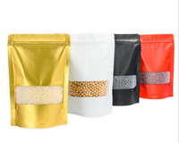 Pochette autoportante laminée PE anti-humidité avec fermeture éclair et fenêtre transparente pour l'emballage de pizzas et de chips, personnalisable