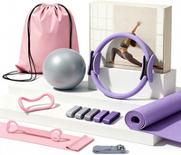 Kit Essentiel de Pilates à Domicile de Haute Qualité pour Femmes – Ensemble Complet avec Ballon de Yoga, Bande de Résistance en Plastique en Forme de 8 et Anneau de Pilates pour Débutantes