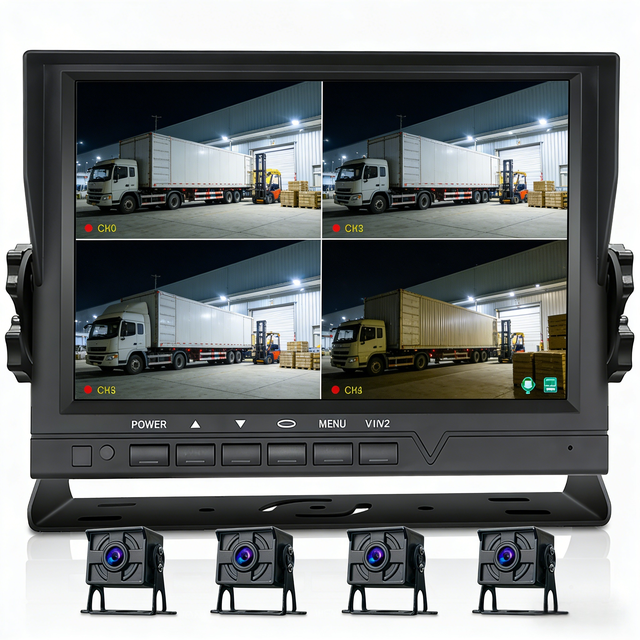 4 Channel 8" IPS Factory Direct Truck Bus Lorry DVR Recorder 720p IP68 Front Rear Side View Backup Camera Monitor OEM ODM