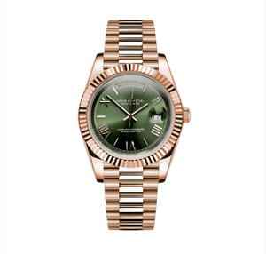 Montre de luxe S Luxury Weekly Diary, or rose, double calendrier, entièrement incrustée de diamants, 36/39 mm, chiffres romains, tendance - Product Image 6