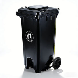 Poubelle à pédale roulante <span class=keywords><strong>LONGBANG</strong></span> pour extérieur, 120L 240L, en HDPE, avec couvercle, écologique, pour le recyclage - Product Image 1