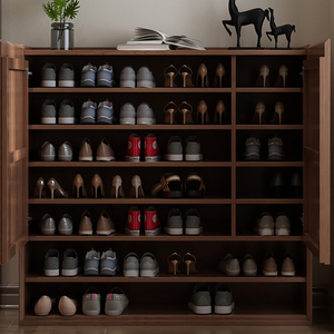 Scarpiera in Legno Massello OEM con Griglia, Mobile Integrato per Ingresso, Porta Scarpe Multistrato ad Alta Capacità - Product Image 2