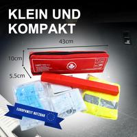 Trousse de premiers secours d'urgence pour voiture, norme grecque DIN 13164, 43 pièces/ensemble, sac médical de sécurité pour véhicule en nylon imperméable, kit de survie en plein air
