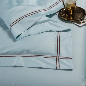 <span class=keywords><strong>Linge</strong></span> <span class=keywords><strong>d</strong></span>'hôtel, literie en coton, draps, housses <span class=keywords><strong>de</strong></span> couette, ensemble quatre pièces, broderie couleur unie, style luxe léger, sensation haut <span class=keywords><strong>de</strong></span> gamme - Product Image 6